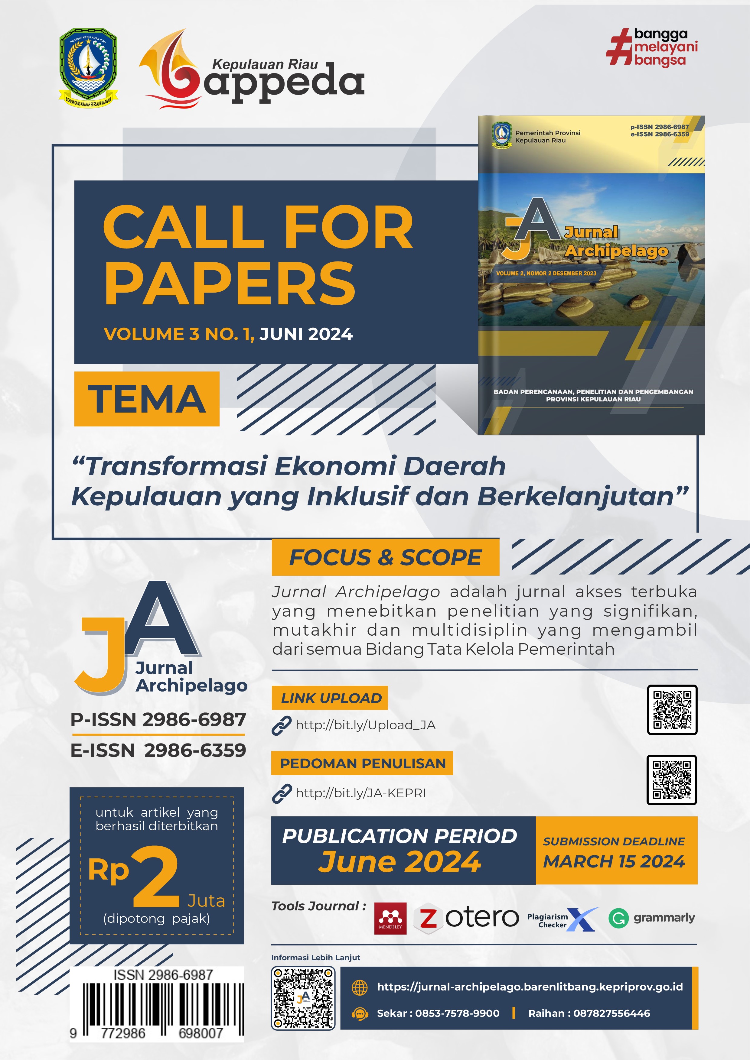 Call For Papers Jurnal Archipelago Volume 3, Nomor 1, Juni 2024